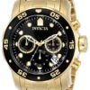 Invicta Pro Diver Swiss Movement Quartz Watch - Gold case with Gold tone Stainless Steel band - Model 0072