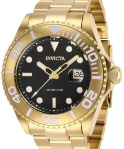 Invicta Pro Diver Mens Automatic 47 mm Gold Case Black Dial - Model 27306