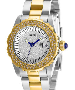 Invicta Angel Womens Quartz 30mm Stainless Steel, Gold Case Pave Dial - Model 28440