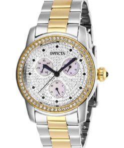 Invicta Angel Womens Quartz 38mm Stainless Steel, Gold Case Pave, White Dial - Model 28467