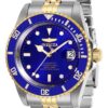 Invicta Pro Diver Mens Automatic 42 mm Stainless Steel, Gold Case Blue Dial - Model 29182